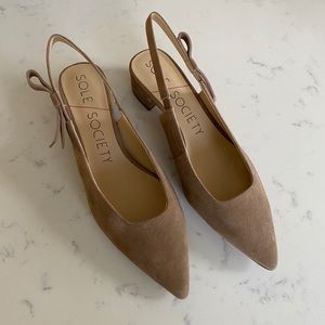 Sole Society Taupe Suede Slipbacks